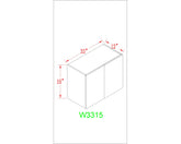 Wall 33" - Light Grain 33 Inch Wall Refrigerator Cabinet(12")